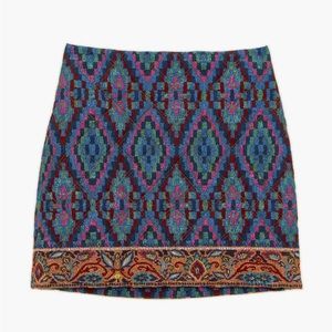 FARM RIO SCARF Quilted Skirt NWT